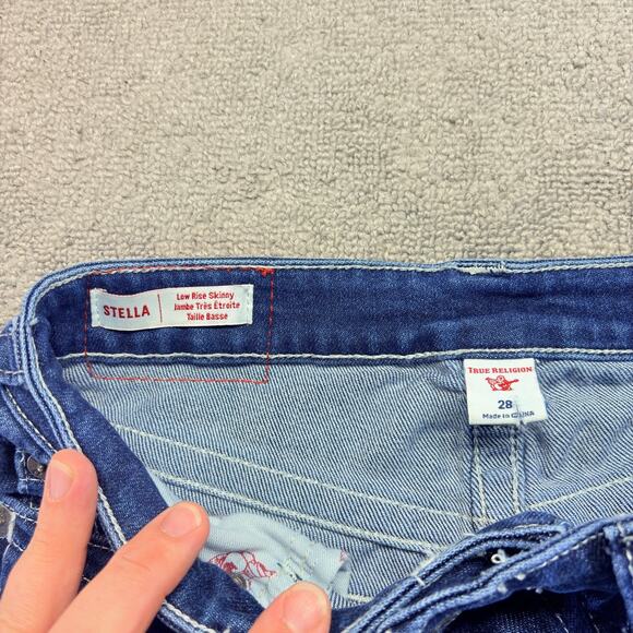 True Religion Skinny Jeans Women's 28 Blue Denim Stella Mid Rise Stretch Buddha - Picture 3 of 8